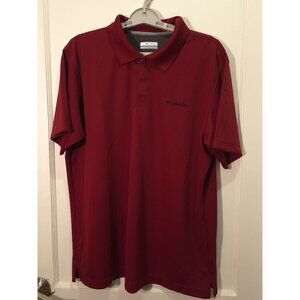 Columbia Sportswear Mens Polo Shirt L/G Red Polyester Short Sleeve
